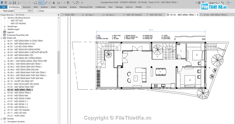 Bản vẽ nhà phố 2 tầng,revit nhà phố 2 tầng,nhà phố 2 tầng 7.58x18.13m,Bản vẽ REVIT nhà phố 2 tầng,REVIT nhà phố 2 tầng